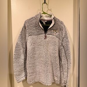 Women's Predators Gray Sherpa Quarter-Zip Jacket